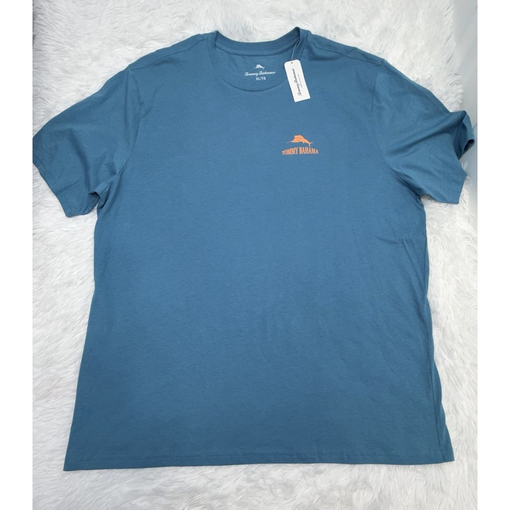 NWT Tommy Bahama Birds Of A Feather Graphic T-Shirt Teal Blue XL 100% Cotton